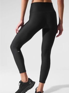 ALO Yoga 7/8 High-Waist Airlift Black Performance Legging Small LIKE NEW